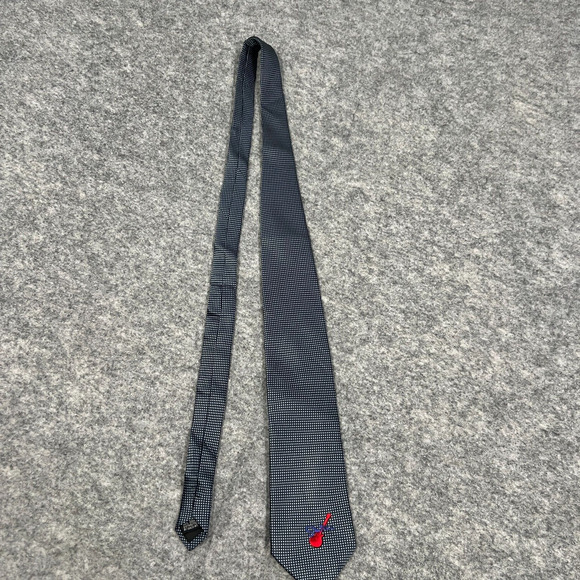 Vintage Carlos Santana Tie Blue With Red Guitar 100% Silk Necktie - Picture 4 of 6